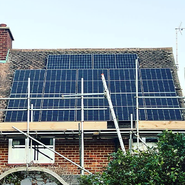 Solar maintenance work being carried out