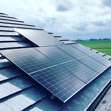 Solar panels installed on a roof